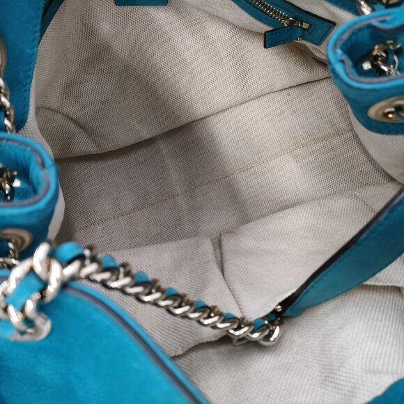 Gucci Soho Chain Tote – Teal Pebbled Leather - Picture 9 of 11